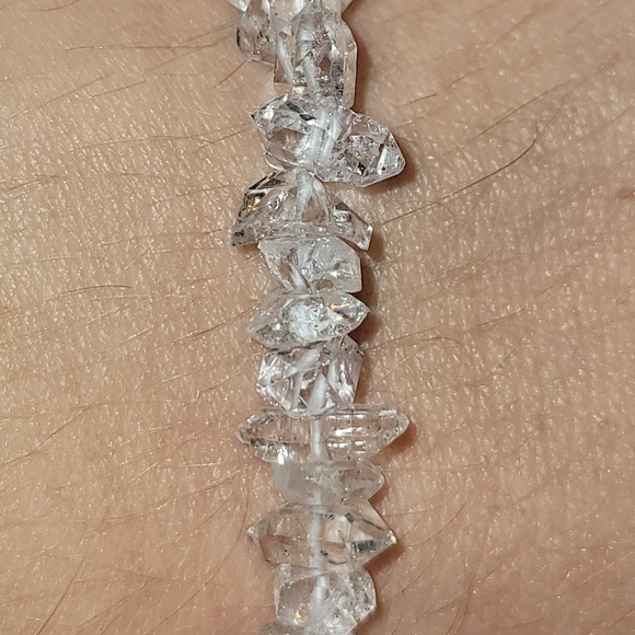 10x Natural Herkimer Diamond Pre-Drilled Beads Unisex Bracelet Jewelry Loose Gem - Picture 8 of 8